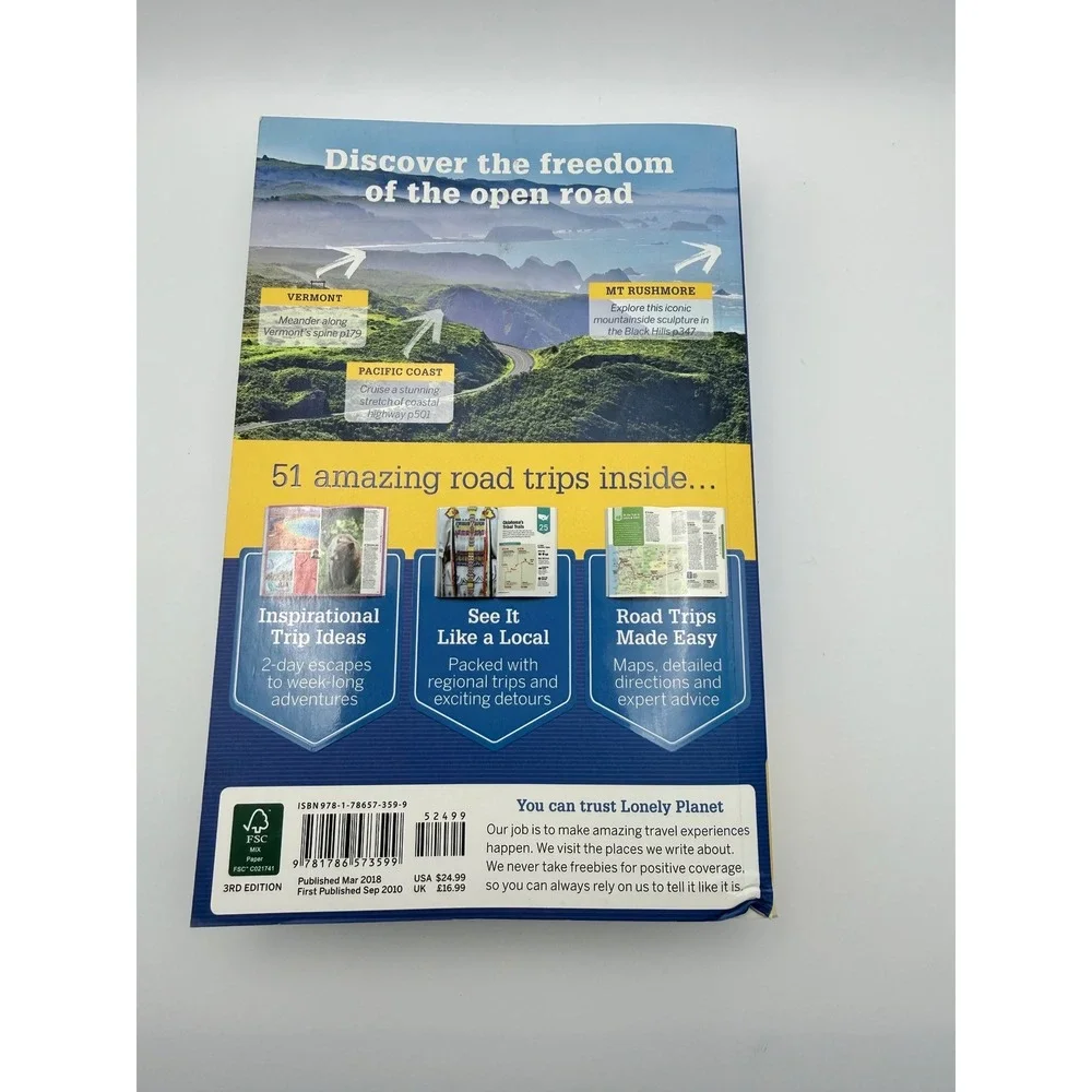 Lonely Planet USA Best Trips 51 Amazing Road Trips 3rd Ed 2018 Pull Out Map‎